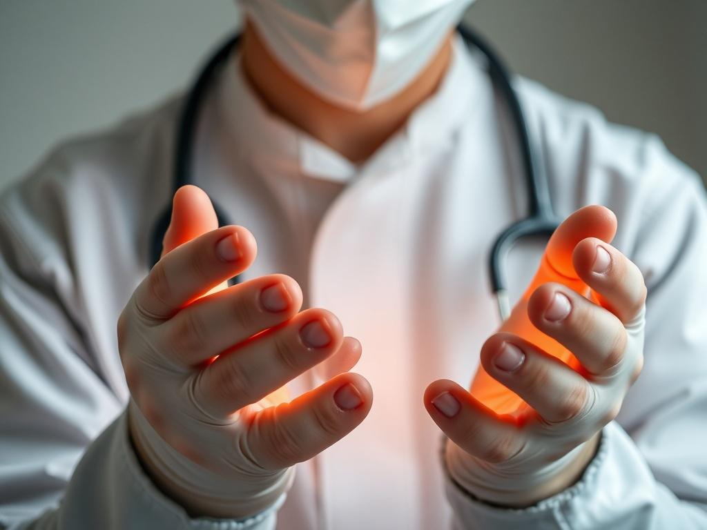 : a doctor who treats with their handsфото