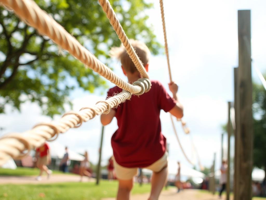 Rope park in summerфото